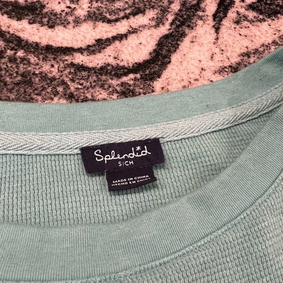 Splendid Waffle Knit Lightweight Looser Fit Ombré Long Sleeve Top - Picture 8 of 14